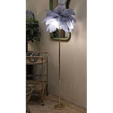 LAMPA STOJĄCA PALMA SZARA Ø 55X160 cm